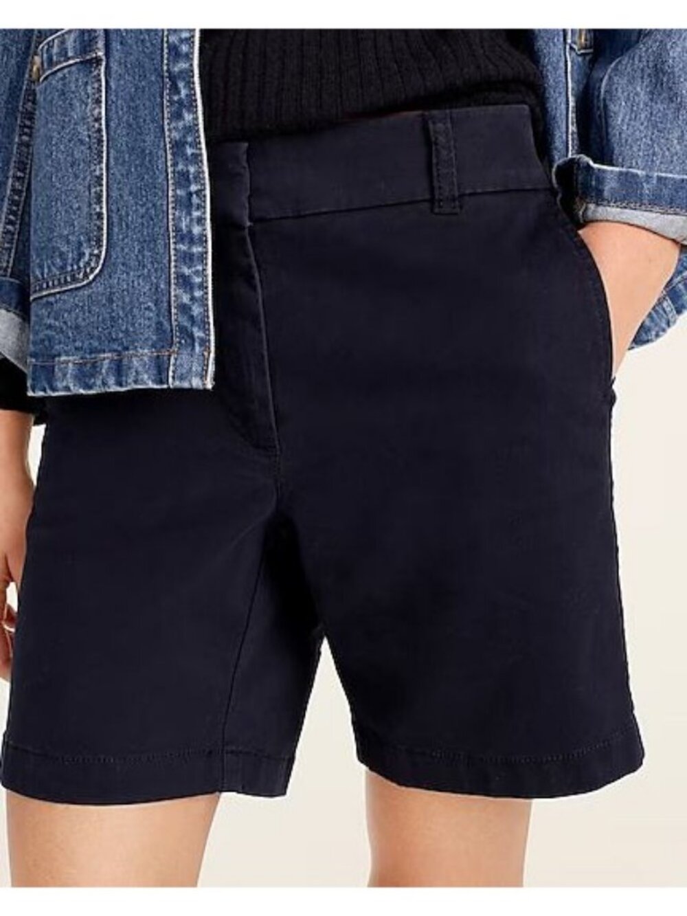 J. Crew Factory 9" Frankie Bermuda Short Black Size 6 NWT AL569